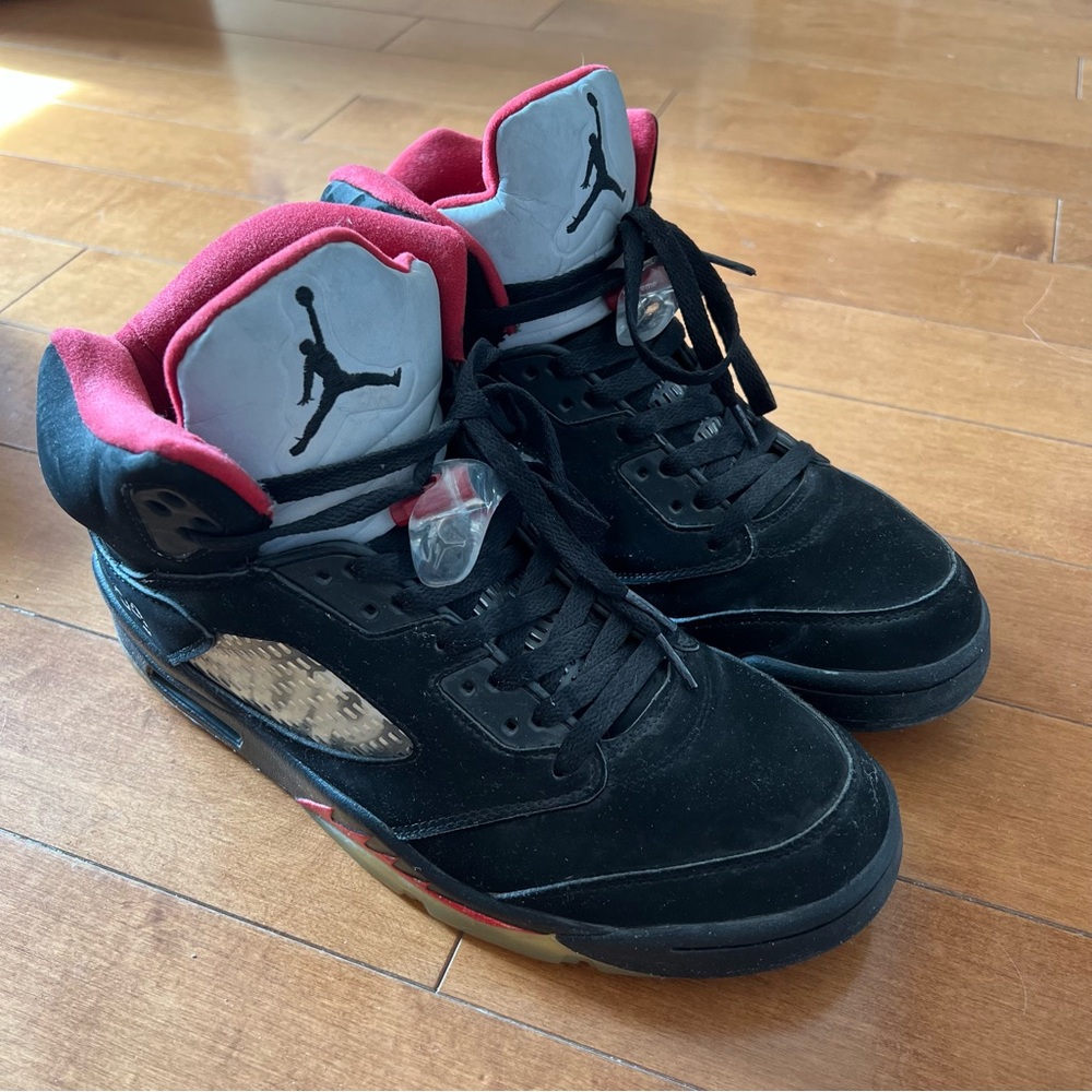 Jordan 5 Retro Supreme Black Mens 9.5